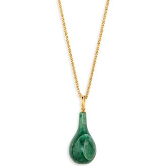 Toteme Medium Jade Drop Necklace in Dark Green/Gold at Nordstrom