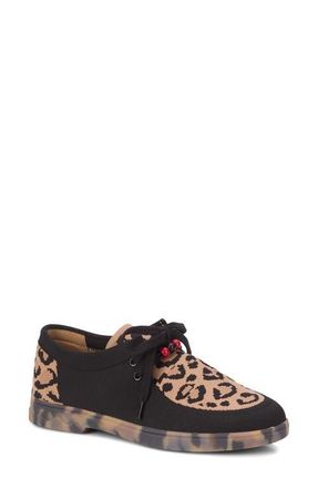 Ros Hommerson Greer Water Resistant Lace-Up Shoe in Black Leopard Knit at Nordstrom, Size 10.5
