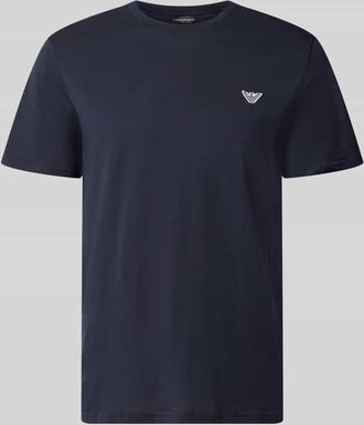 Emporio Armani T-Shirt mit Logo-Patch und Rundhalsausschnitt in Marine, Gr&ouml;&szlig;e XXL