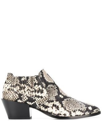 Tod's snakeskin effect ankle boots - Neutrals