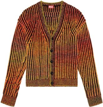 Diesel Oakland ribbed cardigan - men - Wool/Polyamide/Acrylic - L - Orange