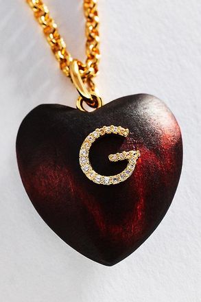 Timeless Pearly Wood Initial Pendant Necklace