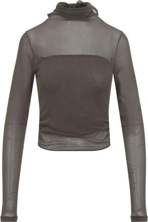 Christophe Lemaire Ballerina Foulard Top - Dames - Longsleeves - Bruin - M - Tweed - Tops