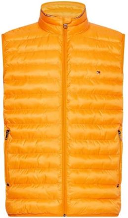 Tommy Hilfiger Packable Mouwloze Puffer Jas - Heren - Bodywarmers - Oranje - 2XL - Polyester - Jassen