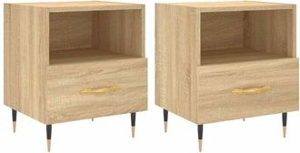 vidaXL Mesita noche 2 uds madera ingeniería roble Sonoma 40x35x47,5 cm vidaXL