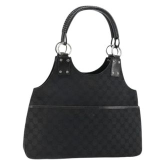 Gucci Pre-owned Shoulder Bags, female, Black, Size: ONE SIZE Pre-owned Vintage GG Canvas Hand Bag