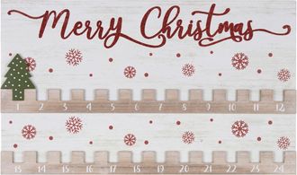 Melrose International Wood Christmas Countdown 20L - Red; Cream