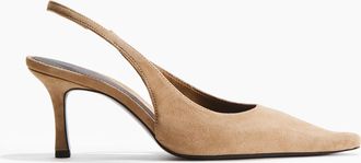 H&M Slingpumps aus Veloursleder - Yellow