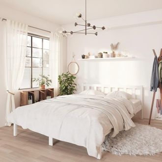 Berkfield Home Bed Frame White Solid Pinewood 140x200 cm