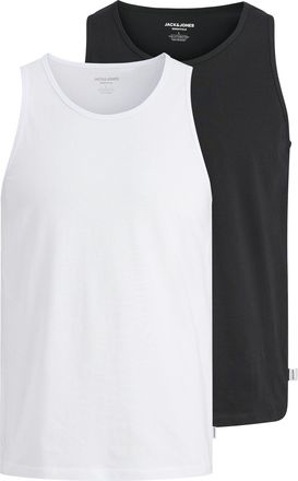 Jack & Jones Muscleshirt JACK & JONES JJEORGANIC BASIC TANKTOP 2PK MP, Herren, Gr. XXL, schwarz pack:schwarz, wei&szlig;, Jersey, Obermaterial: 100% Baumwolle, unifarben