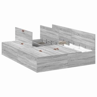 Berkfield Home Modern Bed Frame Grey sonoma Particle board Queen Storage Bed