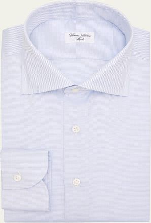 Cesare Attolini Mens Micro-Dot Cotton Dress Shirt
