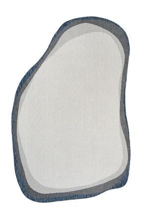 Jonathan Y Designs Wyatt Modern Rustic Abstract Indoor/Outdoor Shaped Area Rug in Cream/navy at Nordstrom, Size 8Ft 0In X 10Ft 0In