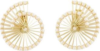 Paco Rabanne Gouden Spiraal Messing Oorbellen - Dames - Oorbellen - Geel - ONE Size - Accessoires