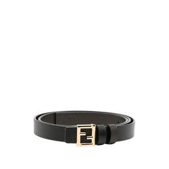 Fendi FF Riem - Dames - Riemen - Zwart - 85 CM - Leer - Accessoires