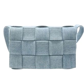 Bottega Veneta Pre-owned Cross Body Bags, female, Blue, Size: ONE SIZE Pre-owned Denim Shoulder Bag