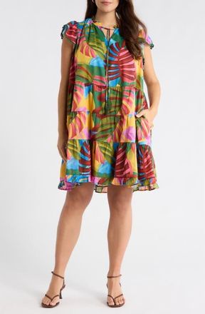 Sugarlips Novi Tropical Yodi Shift Minidress in Kelly-Multi at Nordstrom, Size 2 X