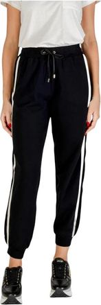 Liu Jo Lace-Up Katoenmix Broek met Zakken aan de Voorkant - Dames - Sweatpants - Zwart - W34 - Katoen - Broeken
