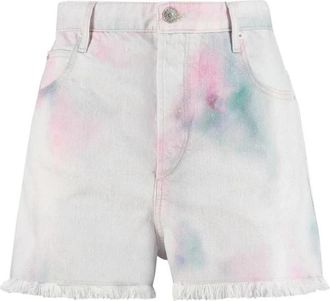 Isabel Marant Tie-Dye Denim Shorts - Dames - Denim shorts - Veelkleurig - S - Denim - Korte Broeken