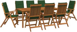 vidaXL Conjunto De Comedor De Jard&iacute;n De 9 Piezas Natural Vidaxl