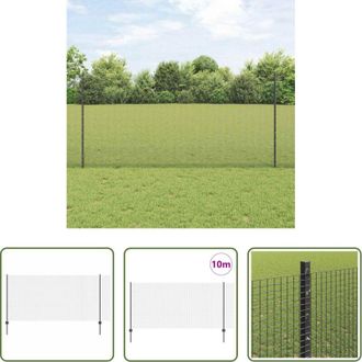 vidaXL Pannelli di recinzione - Recinzione con Posto Grigio 1,2 x 10 m Acciaio e PVC