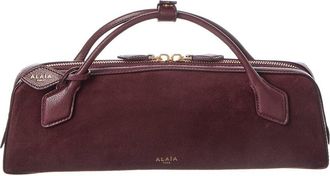 Alaia Ala&iuml;a Le Teckel Suede & Leather Clutch