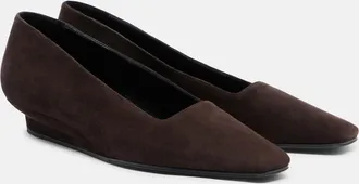 The Row June suede wedges