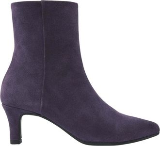 VIA VAI Donkerpaarse Enkellaarzen - Dames - Laarzen met Hak - Paars - 40 EU - Schoenen