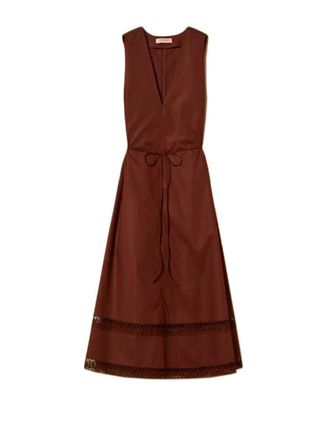 Twin-Set Long Dress With Macrame And Belt