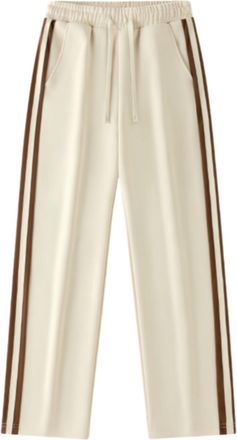 Generic Mens Casual Pants with Striped Webbing Comfortable Lightweight Joggers for Daily Wear Outdoor Sports and Leisure Activities (Beige, M)