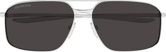 Balenciaga Bb 0492S Zonnebril - unisex - Zonnebrillen - Grijs - 64 MM - Accessoires