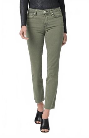 Paige Cindy With Raw Hem Jeans In Brushed Olive