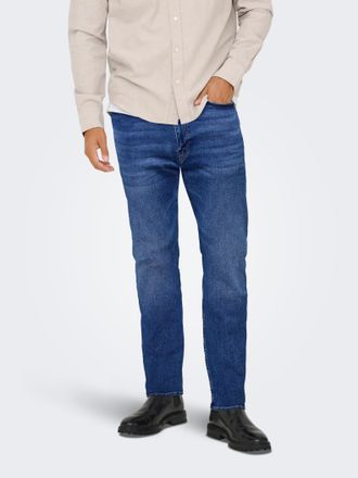 Only & Sons Regular-fit-Jeans ONLY & SONS ONSWEFT REG. JAX BOX PIM DNM, Herren, Gr. 30, L&auml;nge 34, medium blau denim, Denim/Jeans, Obermaterial: 50% Baumwolle, 30%