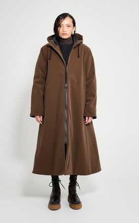 Stutterheim Mosebacke Long Matte Winter Coat in Dark Brown at Nordstrom, Size X-Small
