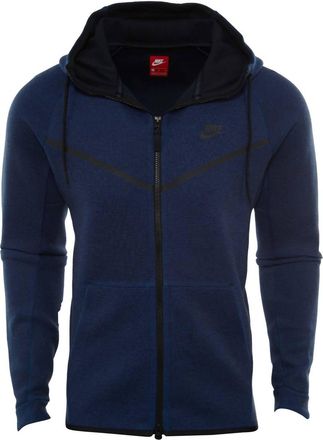Nike Mens Hooded Zipper Tech Fleece Hoodie In Obsidian Blue
