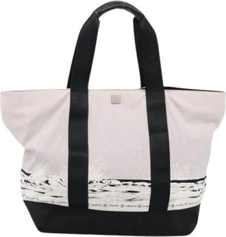 Chanel Pre-owned Nylon Tote Bag - Dames - Vintage Shopper - Wit - ONE Size - Nylon - Vintage