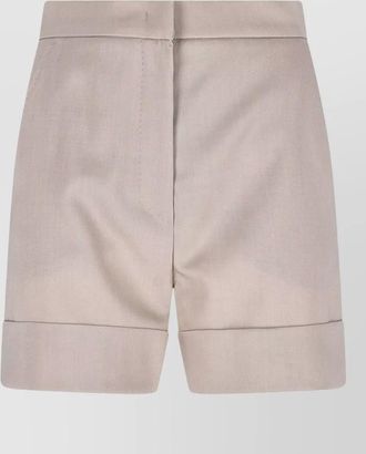 Max Mara silk high-rise flared tailored shorts