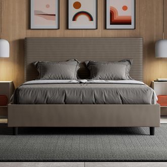 Itamoby Itamoby - Letto Matrimoniale Contenitore Imbottito 160x200 Similpelle Cappuccino Focus