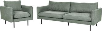 Beliani Living Room Set 4 Seater VINTERBRO Fabric Light Green