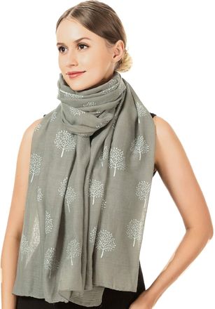 World of Shawls Mulberry Tree Scarf Shawl Wrap Soft Warm (Silver - Stitched Ends)