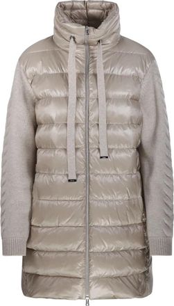 Herno Pufferjack - Dames - Gewatteerde jassen - Beige - L - Jassen