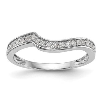 Diamond2Deal 14k White Gold Lab Grown Diamond Wedding Band Ring 0.22Ct Clarity- VS Color- G-H