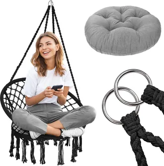 Rea Rea - Sill&oacute;n Colgante Boho Nido De Cig&uuml;e&ntilde;a Crudo 490129a