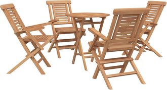 vidaXL Conjunto De Jard&iacute;n 3 Uds. Marr&oacute;n Madera De Teca Maciza Vidaxl