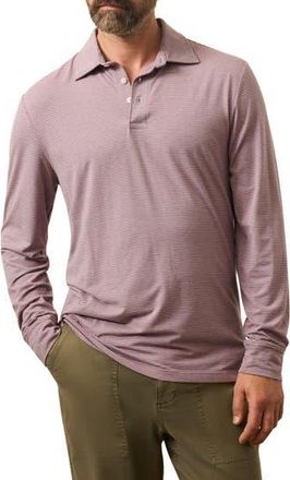 Faherty Movement Stripe Long Sleeve Polo in Three Springs Stripe at Nordstrom Rack, Size Xx-Large