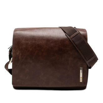 Cartier Pre-owned Cartier Leather and Canvas Santos Messenger Bag Ladies R4CV84IA8MWL7AV1