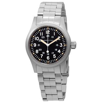 Hamilton Pre-owned Hamilton Khaki Field Hand Wind Black Dial Mens Watch H69439131
