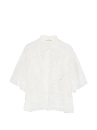 Ermanno Scervino Womens Cotton Silk Embroidered Shirt