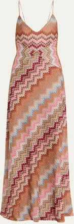 Missoni Multicolor Snake Chevron Sleeveless Gown