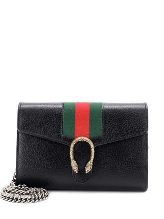 Gucci Dionysus Web Chain Wallet Leather Small crossbody bag - Zwart
